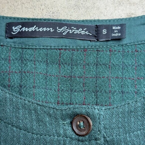 Gudrun Sjoden Organic Cotton Button Front Tunic Dress Green Small - Picture 4 of 8